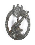 A German Wehrmacht Army Flak Artillery Award Badge Pin (broken clasp and pin) 58mm x 40mm.