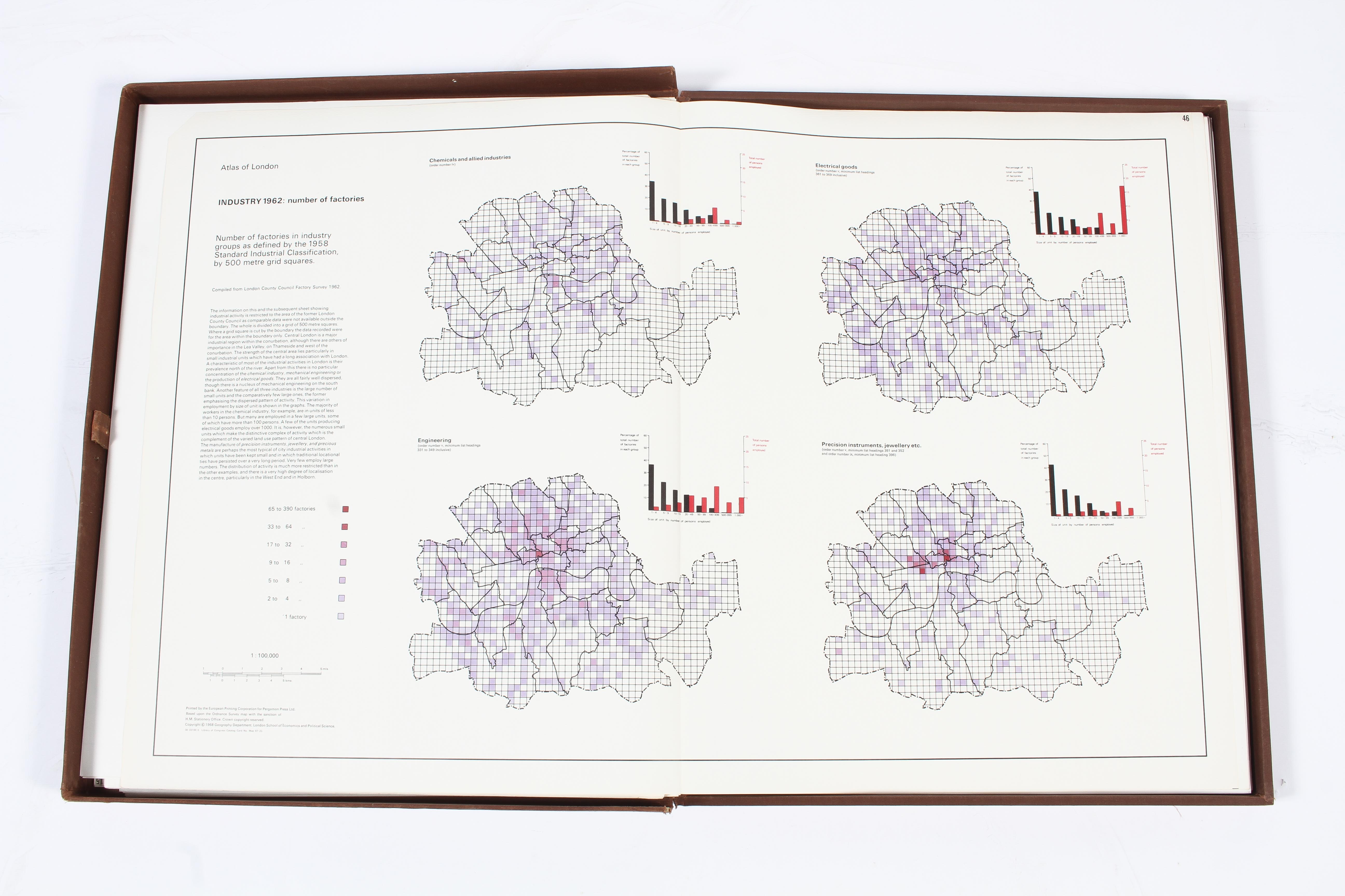 An Atlas of London and the London Region, Emrys Jones and D.J. Sinclair, Pergamon Press Ltd, c. 1968 - Image 3 of 3
