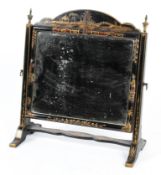 A small chinoiserie lacquered dressing table swing mirror, 19th century,