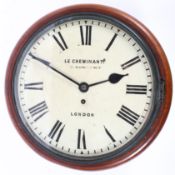 A Victorian fusee wall clock,