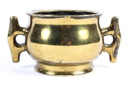 A Chinese gilt bronze censor, 20th century with six character Xuande mark,