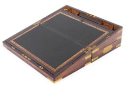 A 19th century brass bound rosewood writing slope,