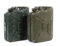 Two British War department military petrol/jerry cans