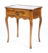 A Georgian style mahogany turret-top side table, with frieze drawer and scoll apron,