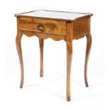 A Georgian style mahogany turret-top side table, with frieze drawer and scoll apron,
