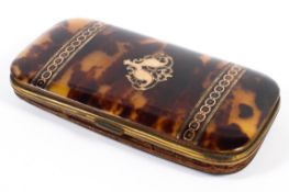 A Victorian tortoiseshell and gilt-metal mounted purse,