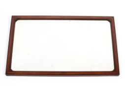An Edwardian mahogany inlaid wall mirror, of rectangular form,