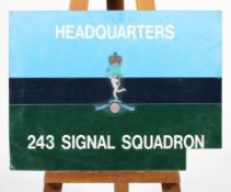 A metal signal squadron sign,