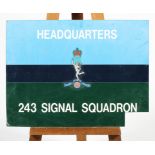 A metal signal squadron sign,