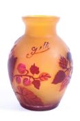 An Art Nouveau Galle cameo vase, circa 1900, bearing Galle signature oviform,