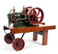 A Stuart Turner casting (unmarked) single cylinder pecker valve gas engine,