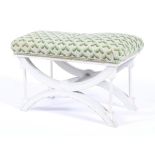 A Regency style white wooden X-frame stool,