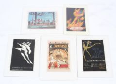 A collection of touring ballet posters, including the National Ballet of Cuba