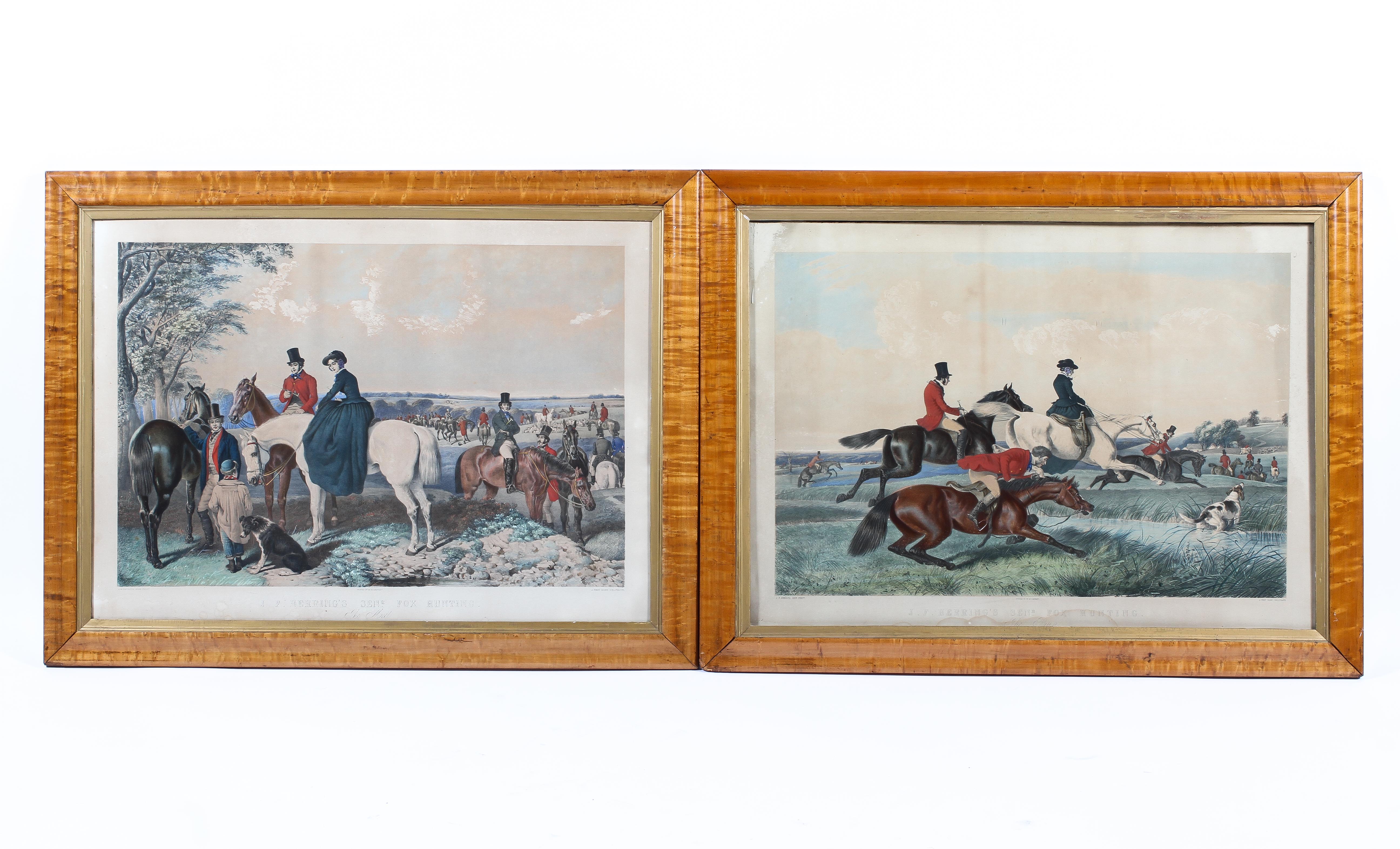 Four late 19th/early 20th century coloured etchings by M&N Hanhart,of hunting scenes, - Image 3 of 7