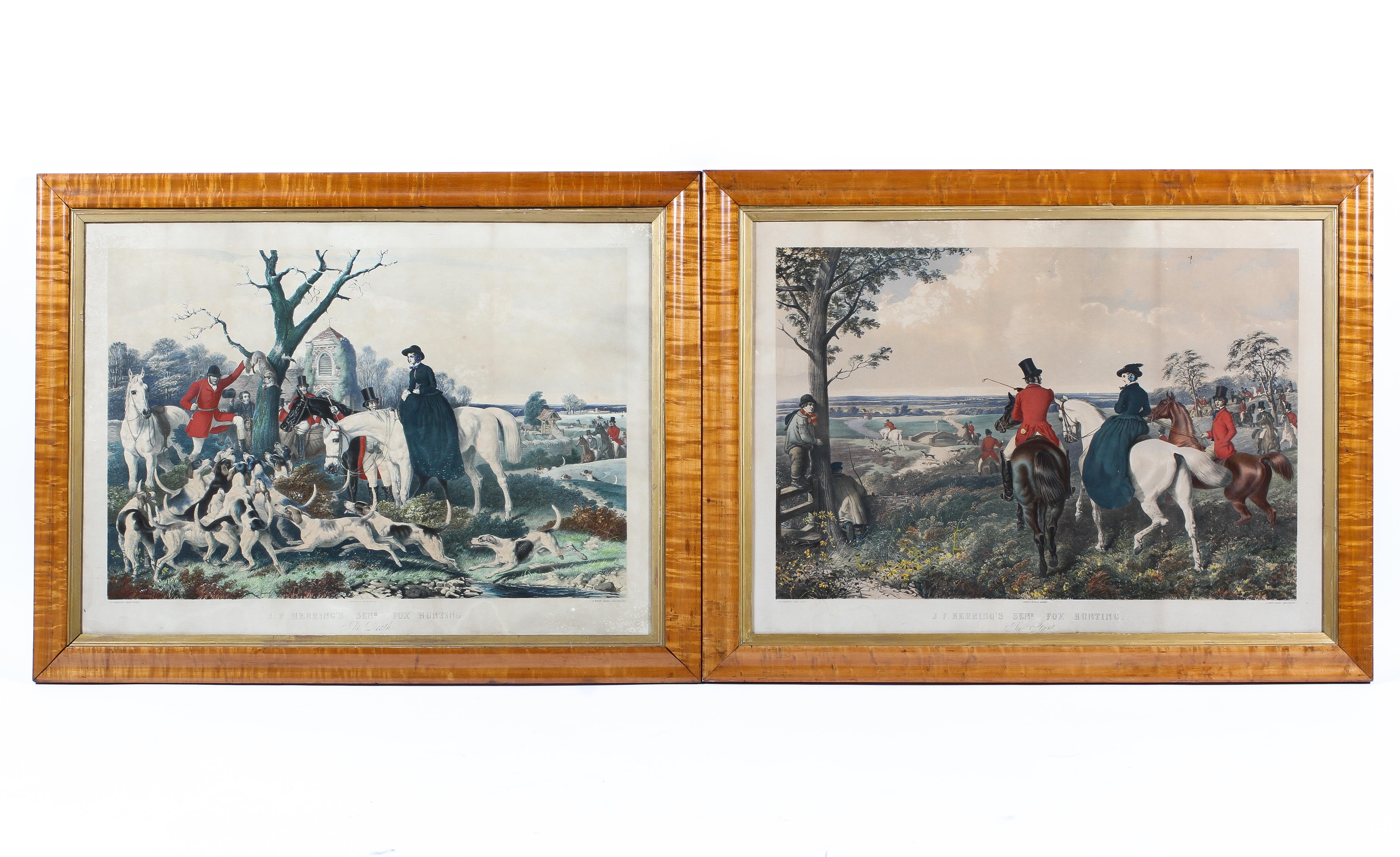 Four late 19th/early 20th century coloured etchings by M&N Hanhart,of hunting scenes, - Image 2 of 7