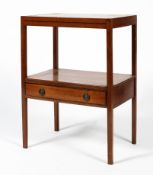 A mahogany leather topped occasional table, late 19th/early 20th century,