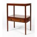 A mahogany leather topped occasional table, late 19th/early 20th century,