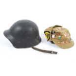 A German/Axis World War II style 'Stahlhelm' helmet,