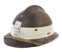 A WWII French Adrian Defence Passive DP - Civil Defence army helmet,