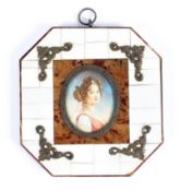 N Tischbein, (19th century, German School), portrait miniature of lady, watercolour on ivory,