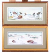 Two watercolours by Pierre Volshank (21st Century, South African),