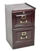 A contemporary stained wooden two door filing cabinet,