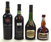 Four bottles of vintage alcohol including Taylor's First Estate reserve port,