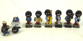 A collection of Robertson's Jam hand painted promotional figures. Six figures plus two as found.