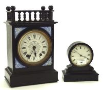 Two 20th century wooden cased mantle clocks,