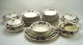 A Marlborough part dinner service, in the 'Strathcona' pattern, including plates, bowls, platters,