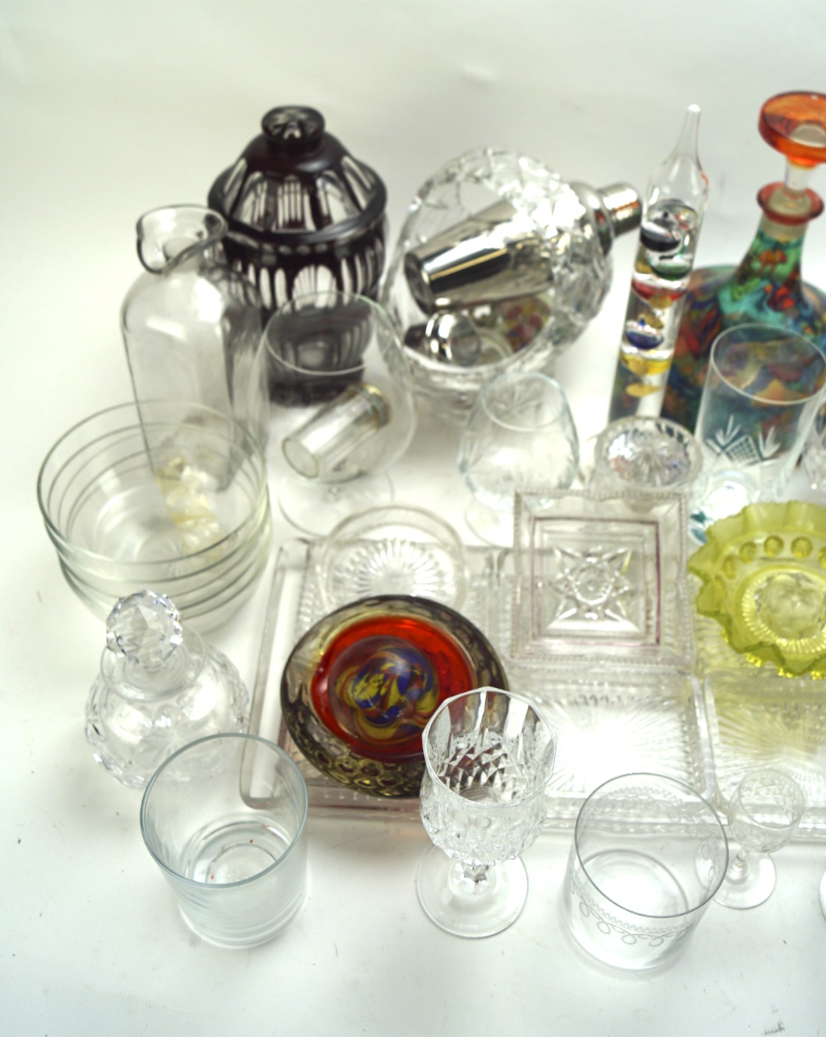 A large collection of assorted glassware, including jugs, paperweights, decanters, bowls and more, - Image 2 of 5