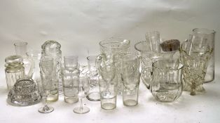 A large collection of assorted glassware, to include drinking glasses, vases,