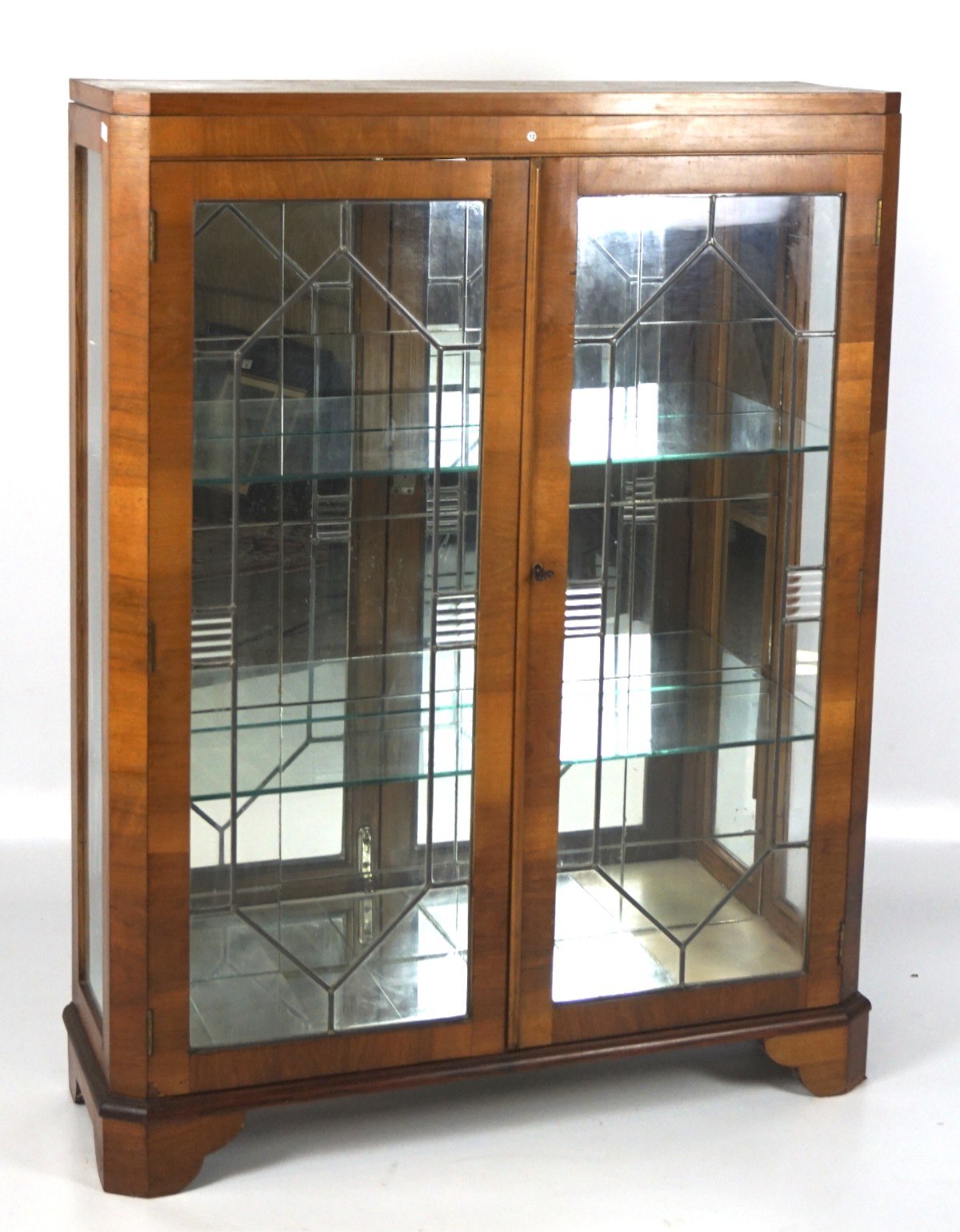 An oak display cabinet