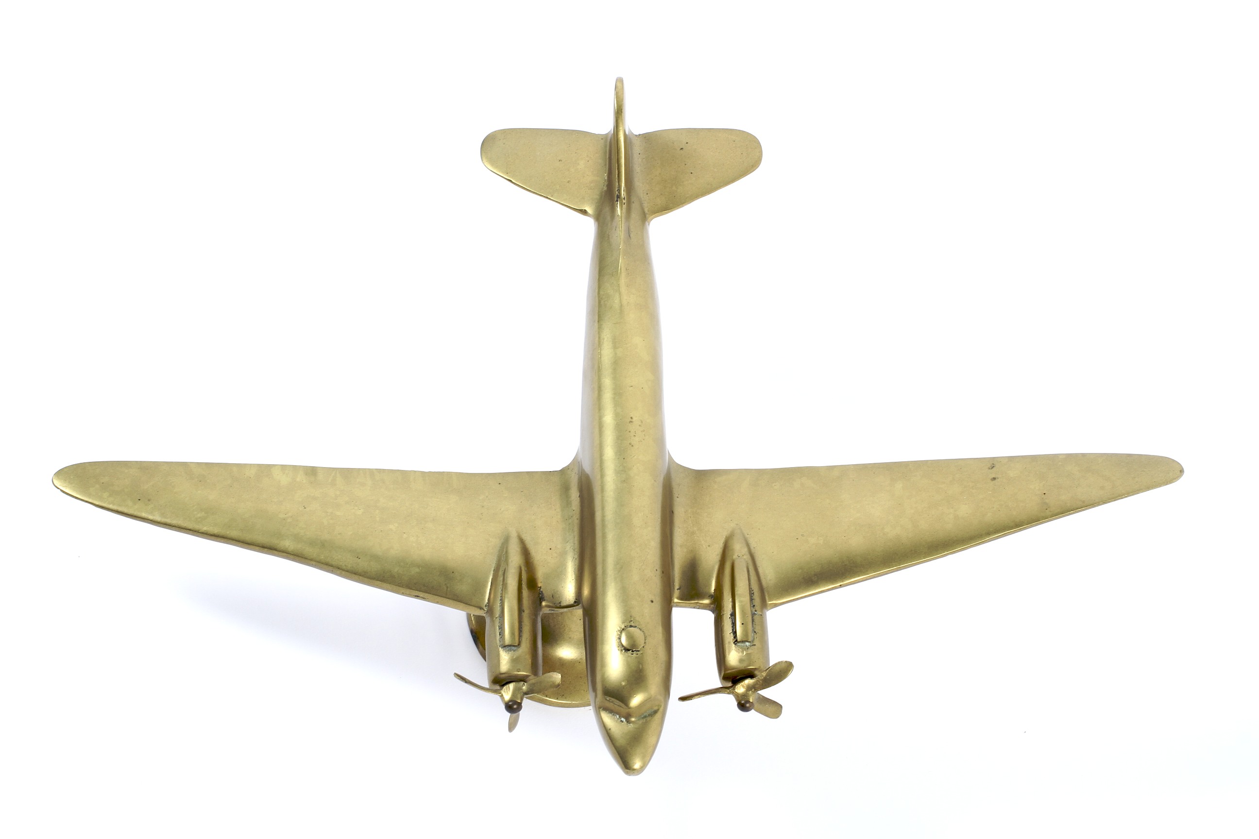 A brass retro model of a plane, - Image 2 of 3