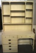 An unusual 20th century Ethan Allen desk with attached shelves,