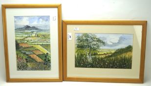 Two contemporary watercolours of local interest, both landscapes showing local scenes,