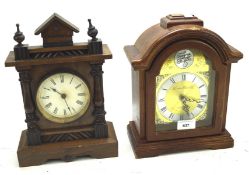 Two 20th century wooden cased mantle clocks, one by The London Clock Co.