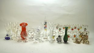 A large collection of assorted glassware and ceramics, including Babycham drinking glasses,