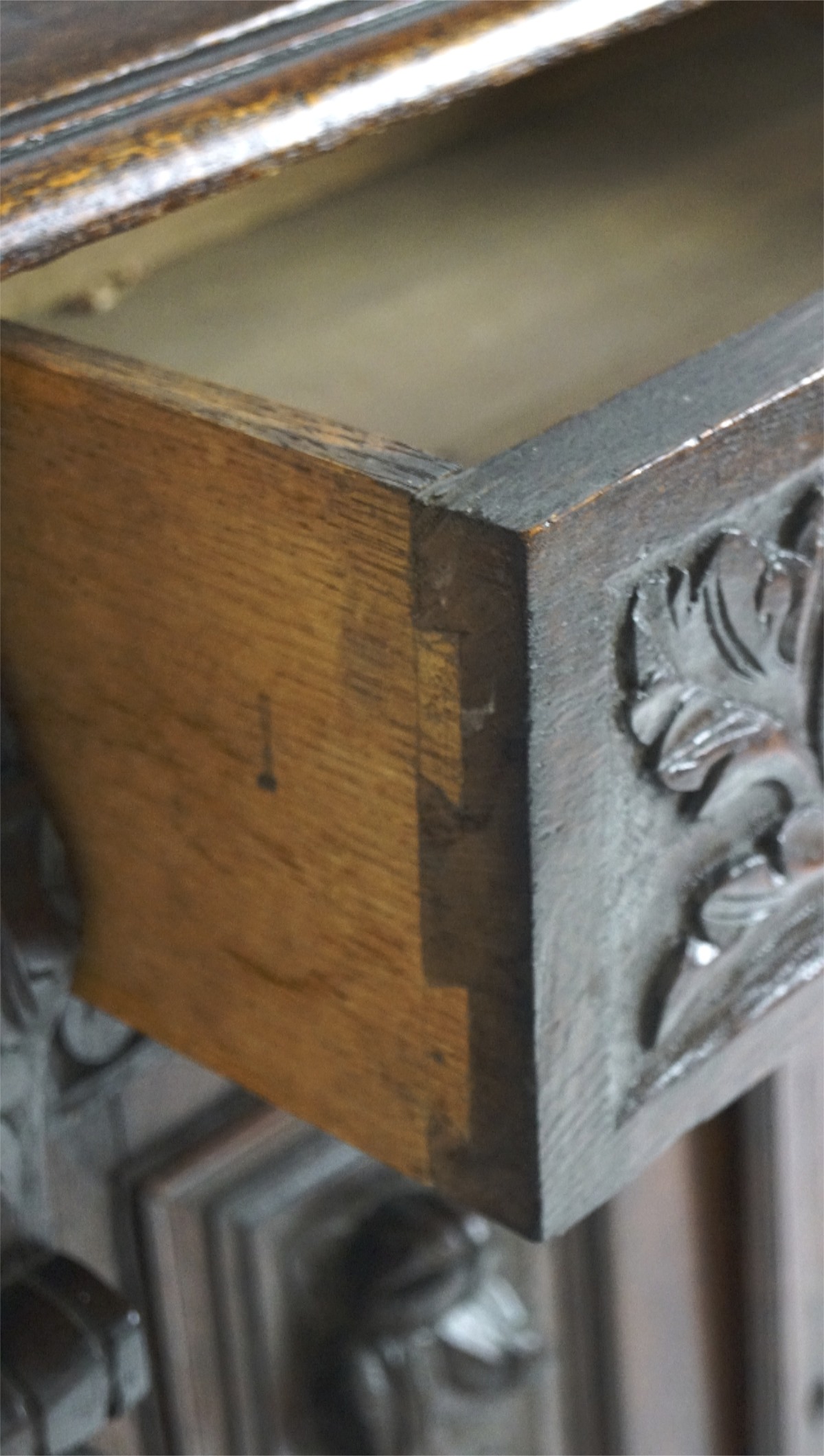 A 19th century oak hall stand, with highly carved decoration throughout, - Image 4 of 4