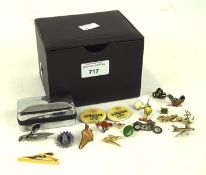 A collection of assorted gents cufflinks and enamel badges, of various designs,