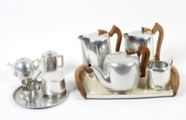 A collection of Picquot and Heatmaster Art Deco metal tea and coffee wares.