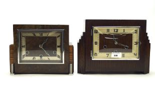 Two early 20th century mantle clocks, one a Westminster clock, the other a Haller chiming clock,