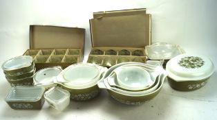 A collection of assorted Pyrex wares and other glassware, including lidded tureen,