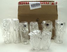 A collection of eight Royal Doulton cut glass drinking glasses including four wine glasses,