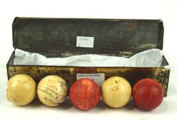 A group of five early Ivory billiard balls