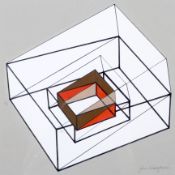 John Wakefield, (British, 21st Century), Cubes, watercolour and ink,