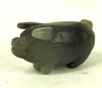 A contemporary carved hardstone figure in the form of a pig,
