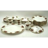 A Royal Albert Old Country Rose part tea and dinner service, to include tea cups, saucers,