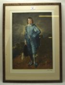 An Arthur Hogg signed Mezzotint engraving, 'The Blue Boy',