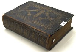 A 19th century leather bound family bible, by the late Rev John Brown,